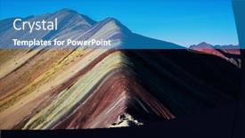  Presentation with rainbow scene - Colorful slides enhanced with hiking-scene-in-vinicunca-cusco backdrop and a teal colored foreground