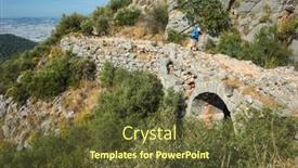  Presentation with ancient roman aqueduct bridge - Audience pleasing PPT theme consisting of hiking-the-lycian-way-crossing backdrop and a tawny brown colored foreground