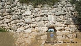  Presentation with trekking - Presentation design featuring hiking-the-lycian-way-man background and a coral colored foreground