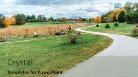  Presentation with kentucky - Slide deck enhanced with hiking-trail-in-arboretum background and a tawny brown colored foreground