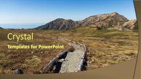  Presentation with trail - Slides having hiking-trail-in-mount-tate background and a tawny brown colored foreground