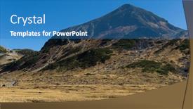  Presentation with trail - Cool new slides with hiking-trail-in-mount-tate backdrop and a teal colored foreground