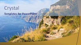  Presentation with hiking - Amazing slide set having hiking-trail-sentiero-degli-dei backdrop and a light blue colored foreground