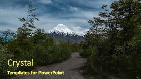  Presentation with chile patagonia - PPT layouts enhanced with hiking-trail-trough-the-forest background and a wine colored foreground