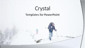  Presentation with winter storm - Beautiful slide set featuring hiking trip during winter storm backdrop and a cool aqua colored foreground