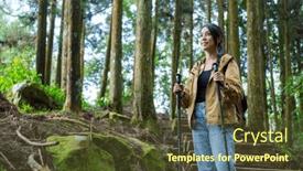  Presentation with hiking - Presentation enhanced with hiking-woman-go-hiking and a tawny brown colored foreground