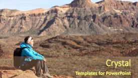  Presentation with hiking mountain - Amazing presentation having hiking - woman hiker enjoying view woman sitting looking over beautiful volcano mountain landscape from volcano teide tenerife canary islands spain backdrop and a tawny brown colored foreground