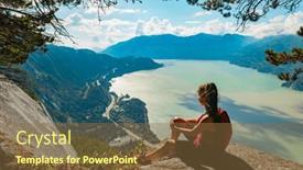  Presentation with british columbia - Presentation theme consisting of hiking-woman-hiker-in-sitting background and a  colored foreground