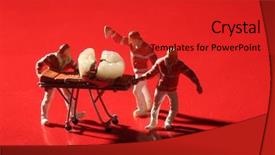 Presentation with dental office - Presentation theme consisting of hilarious miniature workers performing dental background and a red colored foreground