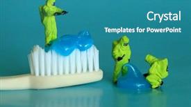  Presentation with office workers - Beautiful presentation featuring hilarious miniature workers performing dental backdrop and a teal colored foreground