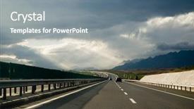  Presentation with blue eyes technology high tech - Cool new slides with hill - high-speed highway against the blue backdrop and a gray colored foreground