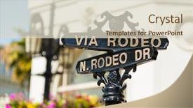  Presentation with rodeo - Beautiful PPT theme featuring hill - rodeo drive cross street signs backdrop and a lemonade colored foreground