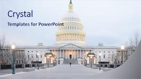  Presentation with united states capitol building - Theme enhanced with hill - united states capitol building background and a sky blue colored foreground