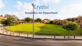  Presentation with world tourism - Slide deck with hill-abrasha-park-sunset-old background and a sky blue colored foreground