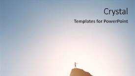  Presentation with sky sun - Cool new PPT theme with hill and celebrating achievement backdrop and a light blue colored foreground