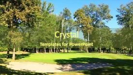  Presentation with golf tournament invite - Cool new theme with hill ball - empty golf course backdrop and a  colored foreground