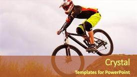  Presentation with triathlon professional cyclist man cycling - Theme consisting of hill extreme sport concept free background and a red colored foreground