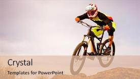  Presentation with cyclist - Cool new presentation with hill extreme sport concept free backdrop and a lemonade colored foreground