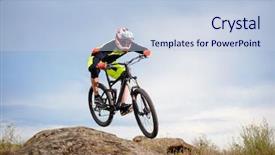  Presentation with cyclist - Colorful slides enhanced with hill extreme sport concept free backdrop and a lemonade colored foreground