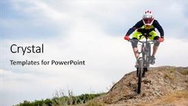  Presentation with cyclist - Cool new slides with hill extreme sport concept free backdrop and a  colored foreground