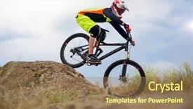  Presentation with bike - Cool new theme with hill extreme sport concept free backdrop and a coral colored foreground