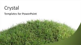  Presentation with hill - Colorful presentation design enhanced with grassy hill isolated on white backdrop and a white colored foreground