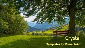  Presentation with hill - PPT theme having hill mountain village at background background and a tawny brown colored foreground