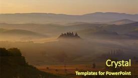  Presentation with hill road - Presentation featuring hill road - autumn landscape in tuscany background and a tawny brown colored foreground