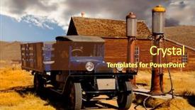  Presentation with hill station - Audience pleasing PPT layouts consisting of hill station - 1927 vintage truck in bodie backdrop and a tawny brown colored foreground