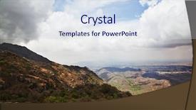  Presentation with hill station - PPT layouts consisting of hill station - clouds over a landscape mount background and a sky blue colored foreground