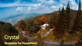  Presentation with hill road - Beautiful slides featuring hill station - funicular road in the city backdrop and a tawny brown colored foreground