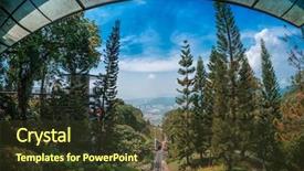  Presentation with hill road - Amazing slide deck having hill station - funicular road in the city backdrop and a tawny brown colored foreground