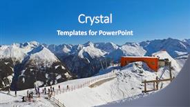  Presentation with ski - Slide set consisting of hill station - mountains ski resort bad gastein background and a teal colored foreground