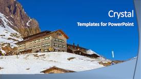  Presentation with hill station - PPT theme with hill station - mountains ski resort innsbruck austria background and a dark gray colored foreground