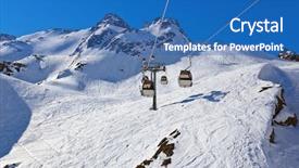  Presentation with resort - Colorful presentation theme enhanced with hill station - mountains ski resort innsbruck austria backdrop and a teal colored foreground