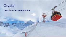  Presentation with hill station - Slides featuring hill station - mountains ski resort kaprun austria background and a sky blue colored foreground