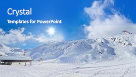  Presentation with hill station - Presentation theme with hill station - mountains ski resort kaprun austria background and a teal colored foreground