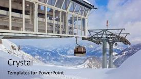 Presentation with hill station - Slide deck featuring hill station - mountains ski resort kaprun austria background and a light blue colored foreground