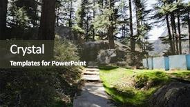  Presentation with himachal pradesh - PPT layouts with hill station - pathway in a forest manali background and a tawny brown colored foreground
