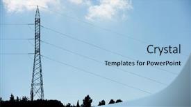  Presentation with distribution - Presentation theme consisting of hill station - pylon for electricity distribution zaragoza background and a light blue colored foreground
