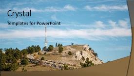  Presentation with hill road - Slides having hill station - scenic landscape of mountainous area background and a light blue colored foreground