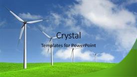  Presentation with hill station - Presentation design having hill station - windfarm background and a light blue colored foreground