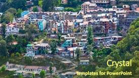  Presentation with hill station - Beautiful PPT layouts featuring hill station dalhousie chamba district backdrop and a tawny brown colored foreground