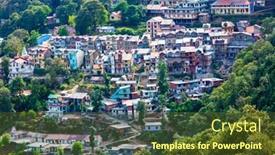  Presentation with hill station - PPT theme having hill-station-dalhousie-resort-town background and a tawny brown colored foreground