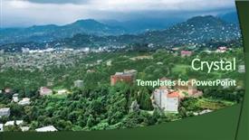  Presentation with hill station - Audience pleasing PPT layouts consisting of hill station near batumi backdrop and a ocean colored foreground