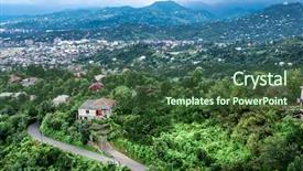  Presentation with hill station - Presentation design consisting of hill station near batumi background and a tawny brown colored foreground