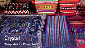  Presentation with fabrics - Presentation theme featuring hill tribe people of thailand background and a violet colored foreground