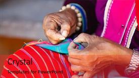  Presentation with fabrics - Presentation design enhanced with hill tribe people of thailand background and a red colored foreground