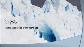  Presentation with antarctic - Presentation theme having hill with cave in antarctic background and a sky blue colored foreground