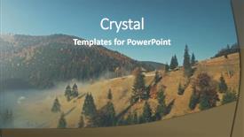  Presentation with nature countryside - Beautiful presentation design featuring hill wood habitat countryside hut backdrop and a teal colored foreground